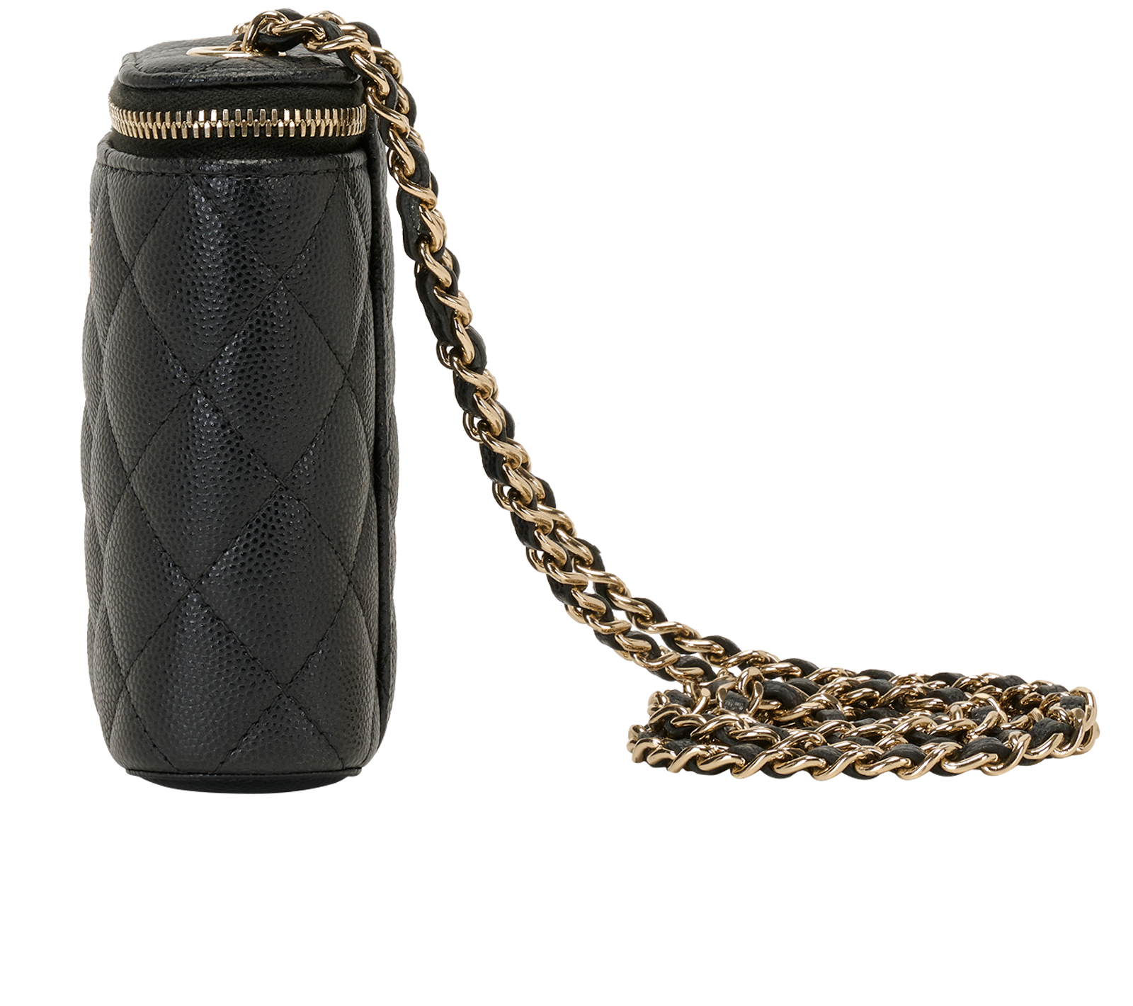 Chanel Vertical Mini Vanity, &pound;2,300, Handbags, Black, Caviar Leather, Bottom view